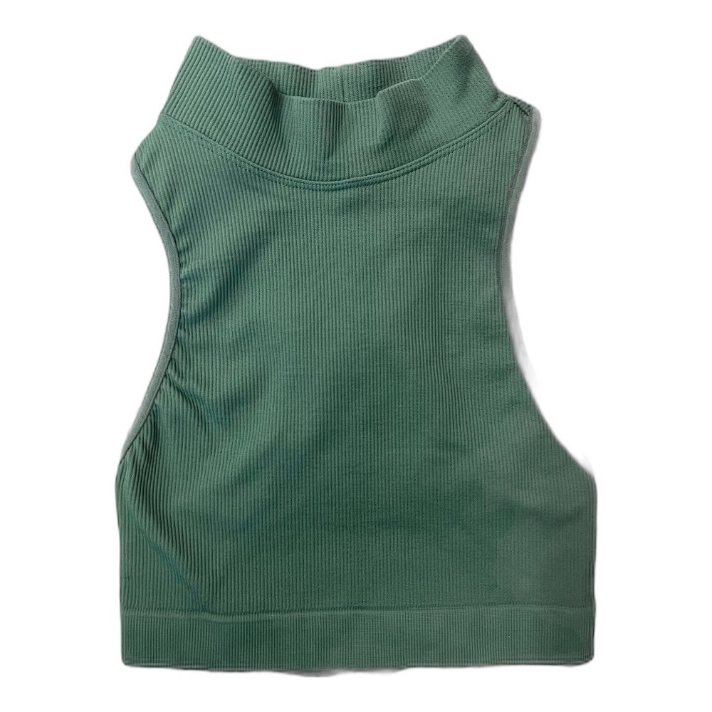 Capezio Women's Seamless Ribbed Mock Neck Bra Top